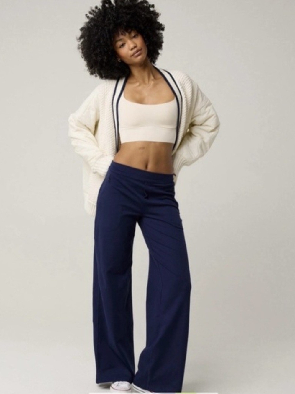 Offline By AERIE Hugger Wide-Leg Navy Pants